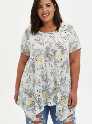 Torrid - Disney Alice In Wonderland Handkerchief Knit Top