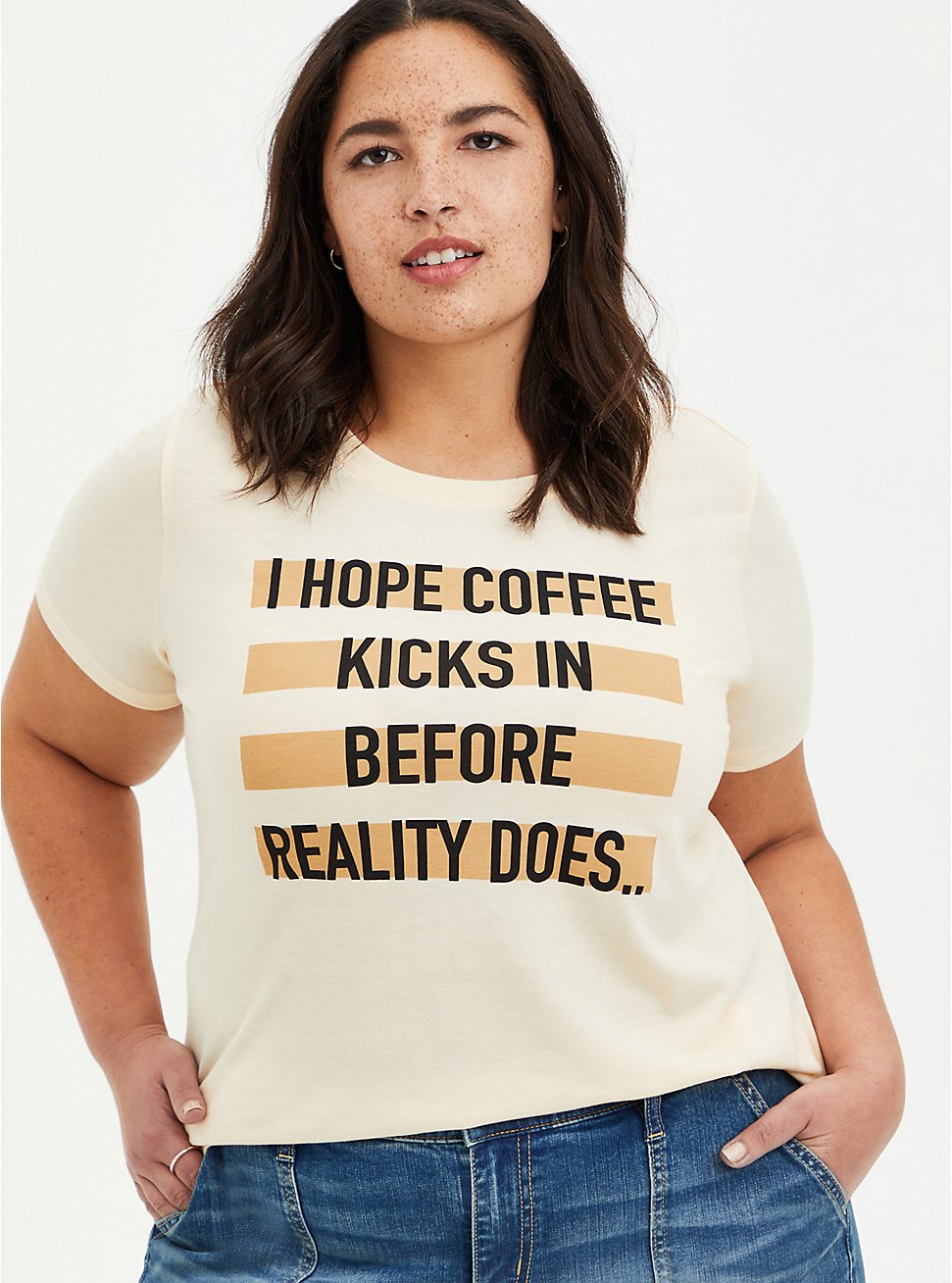 Plus Size Everyday Tee - Signature Jersey Coffee Reality Beige, TAUPE, hi-res