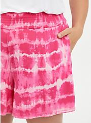 Plus Size Super Soft Pink Tie Dye Short, TIE DYE, alternate