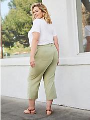 Green Utility Linen Crop Wide Leg Pant, TEA, alternate