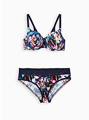XO Push-Up Plunge Bra - Galaxy Blue with 360° Back Smoothing™ , FLORAL IN GALAXY, alternate