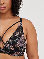 Plus Size Push Up Plunge Strappy Bra - Lace Floral, HIBISCUS FLORAL, alternate