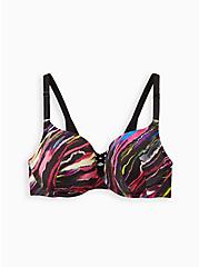 XO Push-Up Plunge Bra - Painted Stripes Black with 360° Back Smoothing™ , SOUNDWAVE PAINTED STRIPES, hi-res