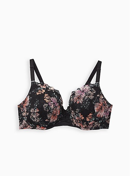 Lightly Lined Everyday Wire-Free Bra - Lace Floral with 360° Back Smoothing™ , HIBISCUS FLORAL, hi-res