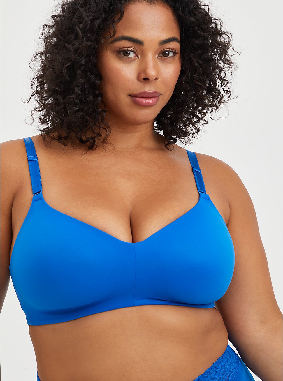 Lightly Lined Wire-Free Bra - Blue with 360° Back Smoothing™ , LAPIS BLUE, hi-res