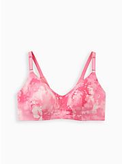 Plus Size Breast Cancer Awareness Lightly Lined Wirefree Bra - Pink Tie Dye with 360º Back Smoothing™ , TIGER DYE, hi-res