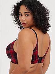Lightly Lined Wirefree Bra - Plaid Red with 360° Back Smoothing™, NY PLAID, alternate