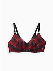 Lightly Lined Wirefree Bra - Plaid Red with 360° Back Smoothing™, NY PLAID, hi-res