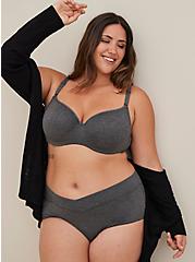 Lightly Lined Full Coverage Balconette Bra - Microfiber Heather Grey with 360° Back Smoothing™ , HEATHER GREY, alternate