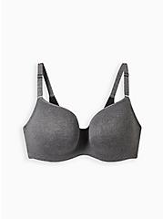 Lightly Lined Full Coverage Balconette Bra - Microfiber Heather Grey with 360° Back Smoothing™ , HEATHER GREY, hi-res