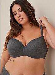 Lightly Lined Full Coverage Balconette Bra - Microfiber Heather Grey with 360° Back Smoothing™ , HEATHER GREY, hi-res