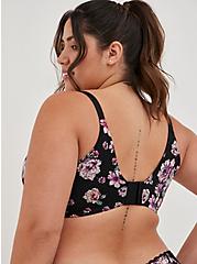 T-Shirt Push-Up Print 360° Back Smoothing™ Bra, WATERCOLOR EXPLOSION FLORAL RICH BLACK, alternate