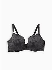 Lightly Lined T-Shirt Bra - Roses Black with 360° Back Smoothing™ , BED OF ROSES, hi-res