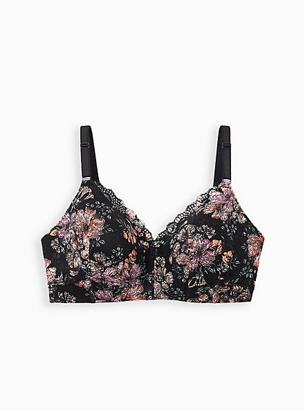 Plus Size Lightly Lined T-Shirt Bra - Lace Floral with 360° Back Smoothing™ , HIBISCUS FLORAL, hi-res