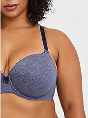 Plus Size Lightly Lined T-Shirt Bra - Heather Blue with 360° Back Smoothing™ , HEATHER BLUE  NAVY, alternate