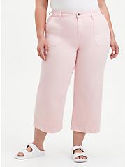 Crop High Rise Wide Leg Jean - Vintage Stretch Pink , ALMOND BLOSSOM, hi-res