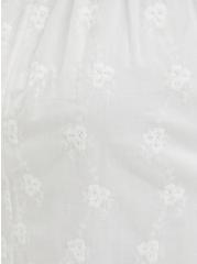 Off-The-Shoulder Tie-Waist Skater Dress - Challis White Embroidery, CLOUD DANCER, alternate