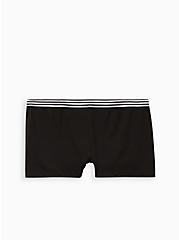 Plus Size Seamless Boyshort Panty - Stripe Black, RICH BLACK, hi-res