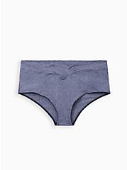 Plus Size Brief Panty - Microfiber Heather Blue, PEACOAT, hi-res