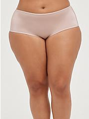 Plus Size Cutout Cheeky Panty - Microfiber Glossy Dusty Pink, ADOBE ROSE, alternate