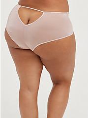 Plus Size Cutout Cheeky Panty - Microfiber Glossy Dusty Pink, ADOBE ROSE, hi-res