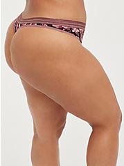 Plus Size Second Skin Thong Panty - Microfiber Camo Rose, ROSEY CAMO, alternate