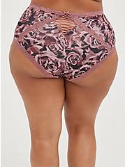 Plus Size Brief Panty - Microfiber & Lace Rose Camo , ROSEY CAMO, alternate