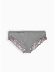 Plus Size Seamless Flirt Hipster Panty - Lace Silver, SILVER FILAGREE, hi-res