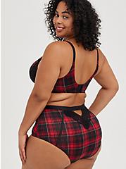 Cut-Out High Waist Panty - Lace Plaid Red, NY PLAID, alternate