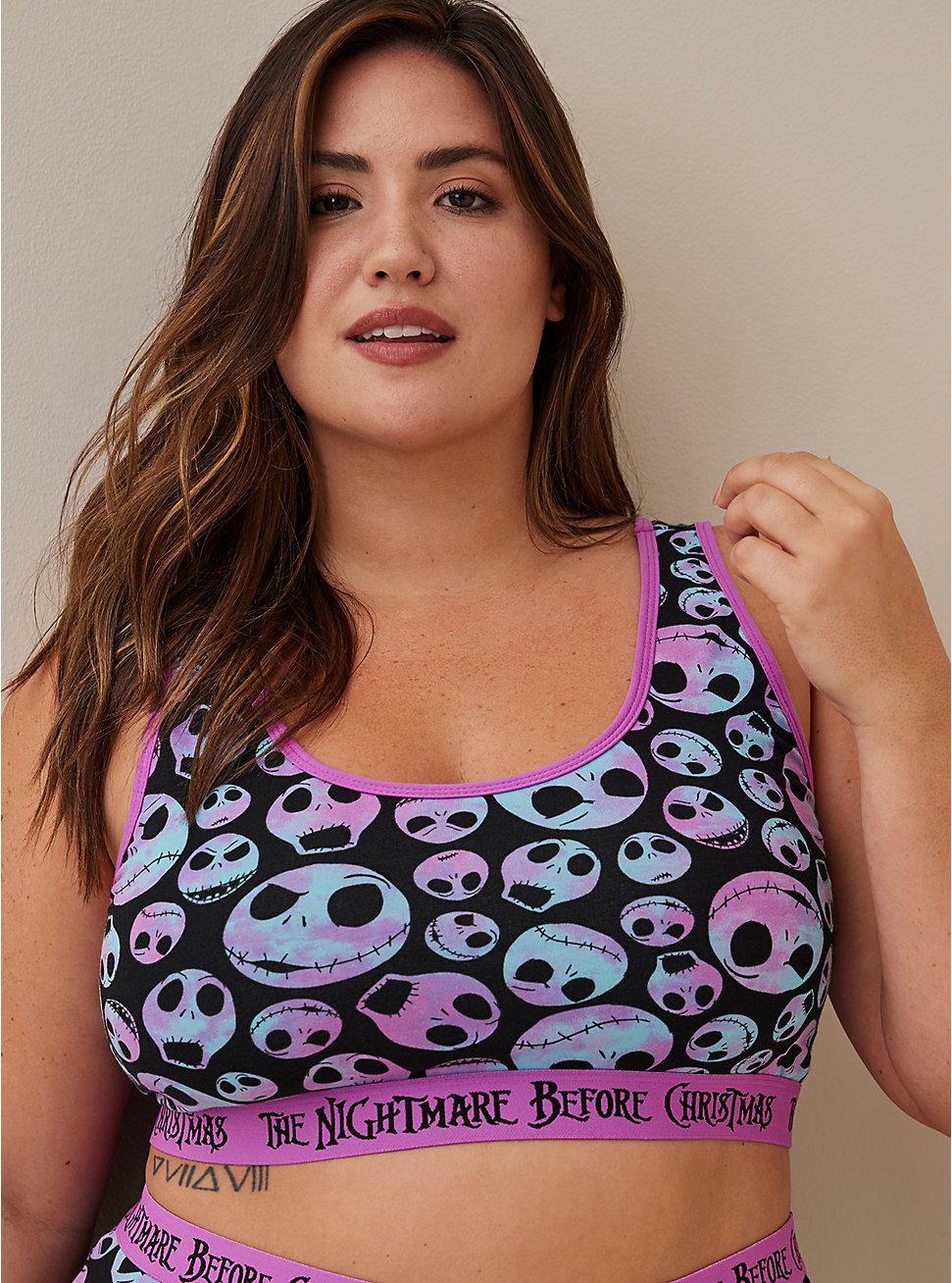 The Nightmare Before Christmas Scoop Neck Bralette - Cotton , MULTI COLOR, hi-res