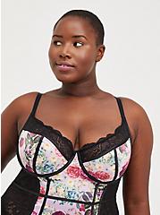 Chemise - Satin & Lace Underwire Floral Pink, FOREST FLORAL, alternate