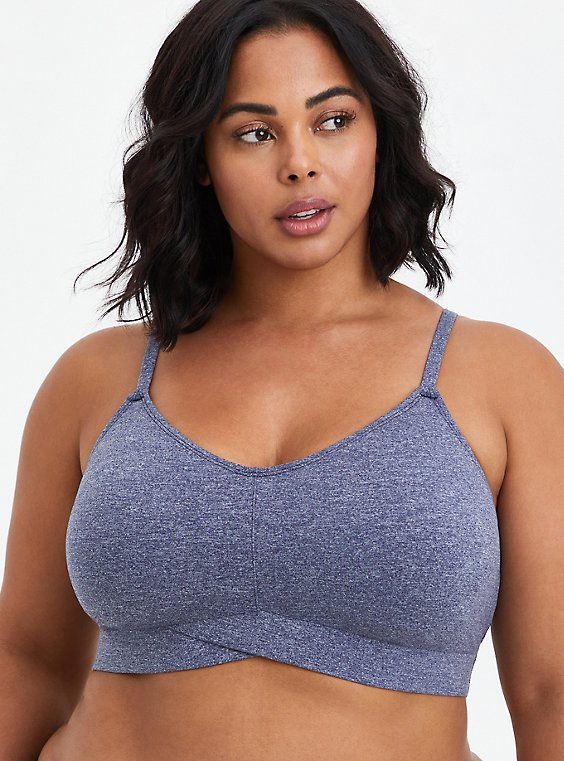 Lightly Lined Heather Cross Front Bralette