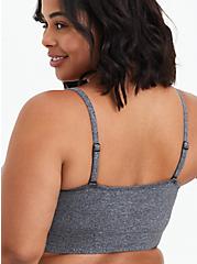 Lightly Lined Heather Cross Front Bralette, CHARCOAL HEATHER, alternate