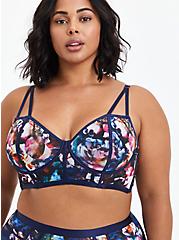 Plus Size Lightly Lined Underwire Bra - Mesh Floral Galaxy Blue, FLORAL IN GALAXY, hi-res