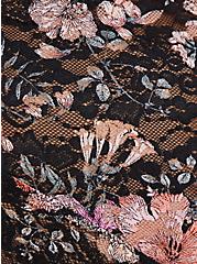 Lace Front Cutout Bodysuit - Floral, HIBISCUS FLORAL, alternate