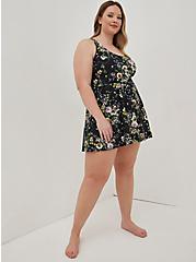 Wireless Long Scoop Dress With Brief, SINCERE FLORAL, alternate
