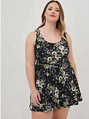 Wireless Long Scoop Dress With Brief, SINCERE FLORAL, hi-res