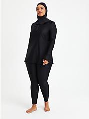 Plus Size Full Length Swim Legging - Black , DEEP BLACK, alternate