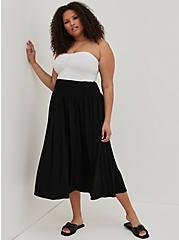 Maxi Super Soft Smocked Waist Skirt, DEEP BLACK, hi-res