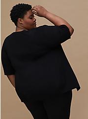 Plus Size Retro Chic Crop Cardigan Sweater - Floral Skull Black, DEEP BLACK, alternate