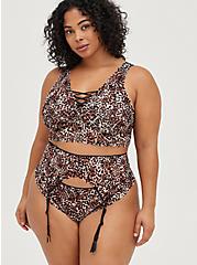 Simply Lace Bralette With Lace-Up Detail, LEOPARD, alternate
