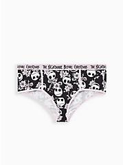 Plus Size Cheeky Panty - The Nightmare Before Christmas Purple Floral Cotton, MULTI, hi-res