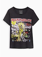 Plus Size Classic Fit Crew Tee – Iron Maiden Mineral Wash Black, DEEP BLACK, hi-res