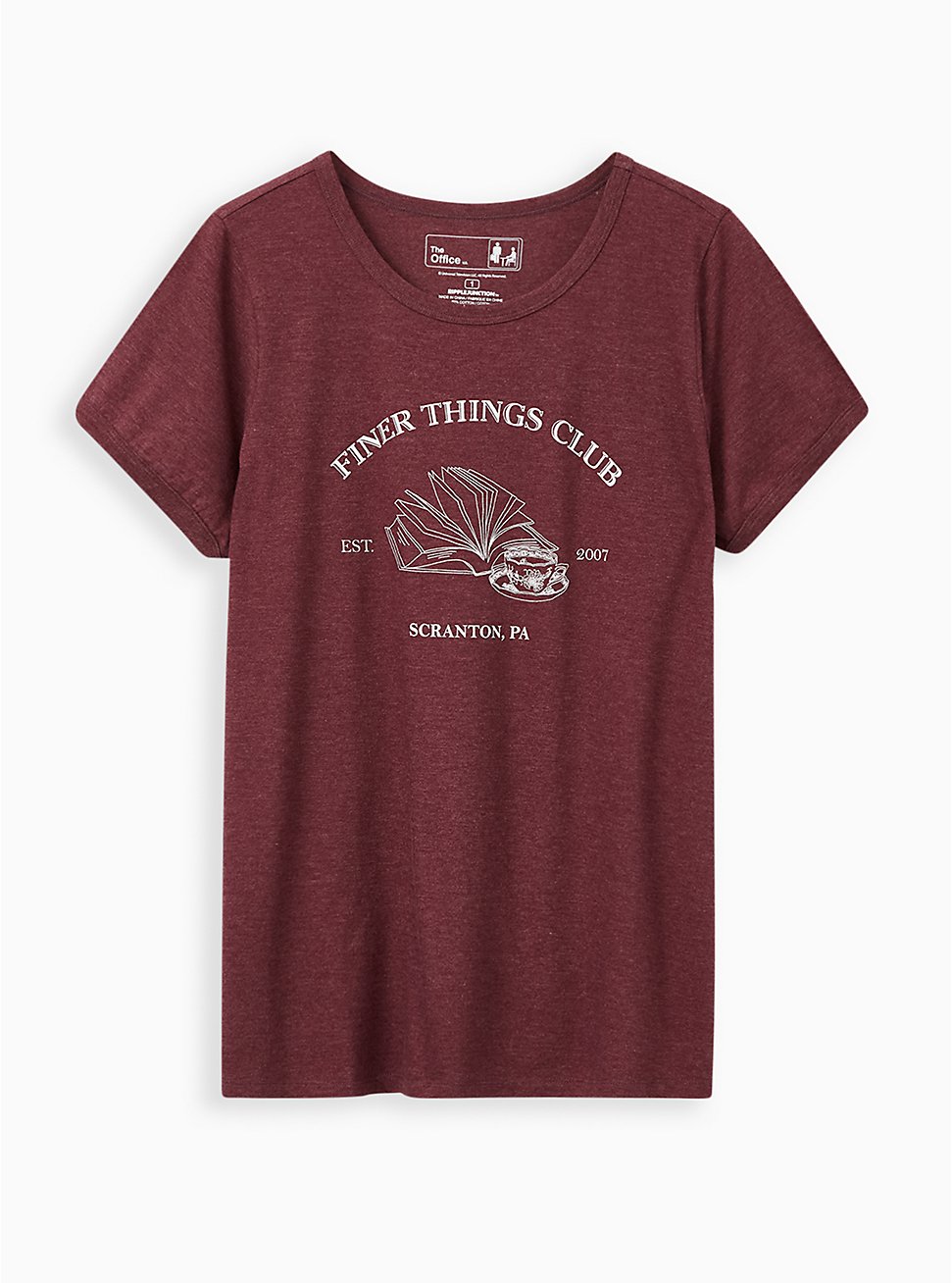 Classic Fit Ringer Tee - The Office Finer Things Burgundy, BURGUNDY, hi-res
