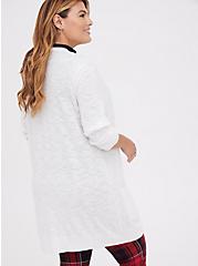 Boyfriend Cardigan Sweater - Textured Slub White, BRIGHT WHITE, alternate