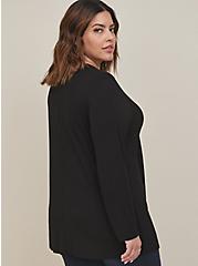 Plus Size Drape Cardigan Sweater - Super Soft Black, DEEP BLACK, alternate