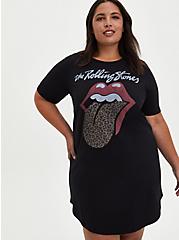 The Rolling Stones Super Soft Black Jersey T-Shirt Dress , BLACK, hi-res