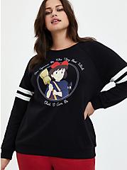 Plus Size Her Universe Studio Ghibli Kiki's Delivery Service Varsity Sweatshirt - Fleece Black, DEEP BLACK, hi-res