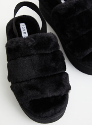 Plus Size - Platform Slipper - EVA & Faux Fur Black - Torrid