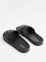 Studded Slide Sandal (WW), BLACK, alternate